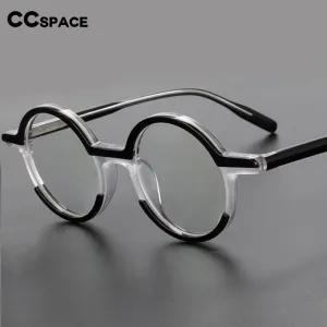 CCspace Unisex Full Rim Round Acetate Eyeglasses 56056
