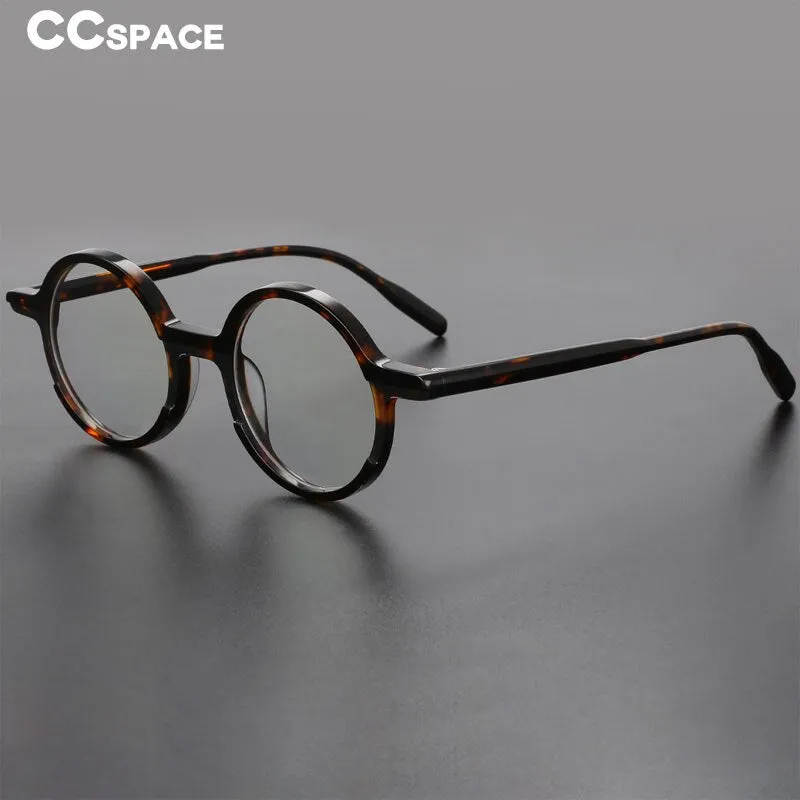 CCspace Unisex Full Rim Round Acetate Eyeglasses 56056