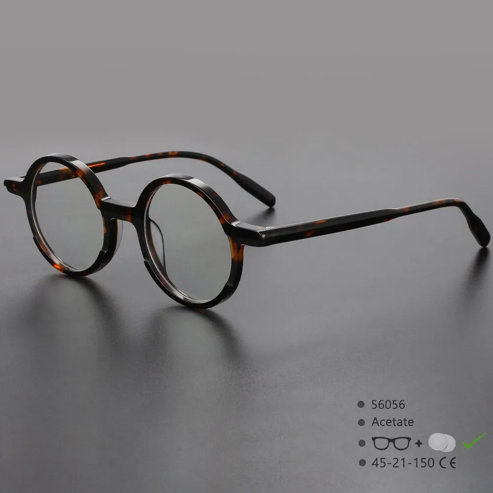 CCspace Unisex Full Rim Round Acetate Eyeglasses 56056