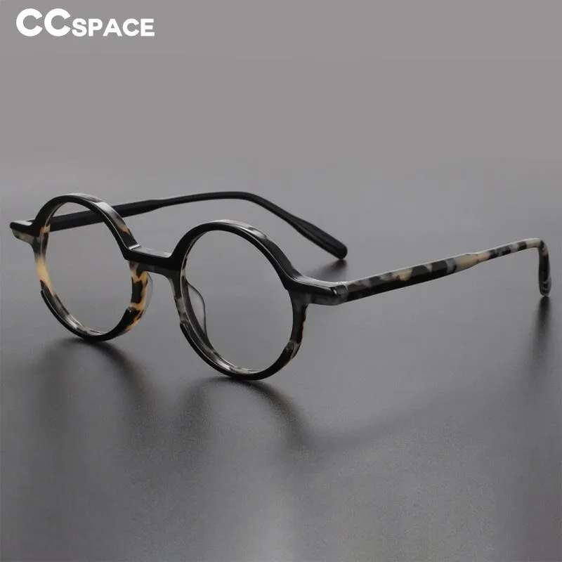 CCspace Unisex Full Rim Round Acetate Eyeglasses 56056