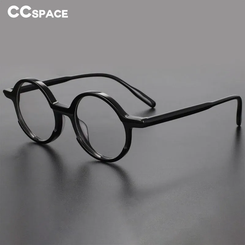 CCspace Unisex Full Rim Round Acetate Eyeglasses 56056
