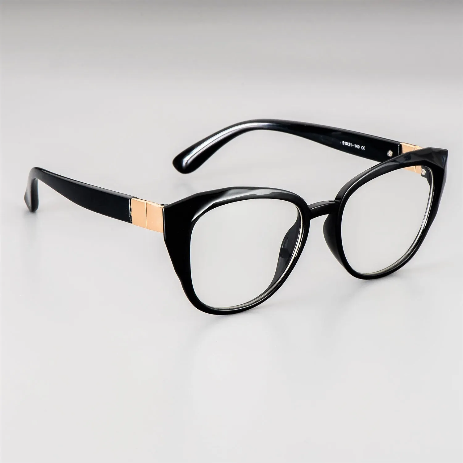 CCspace Unisex Full Rim Round Cat Eye Tr 90 Titanium Frame Eyeglasses 48092