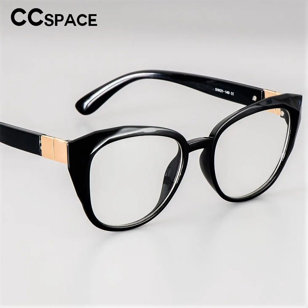 CCspace Unisex Full Rim Round Cat Eye Tr 90 Titanium Frame Eyeglasses 48092