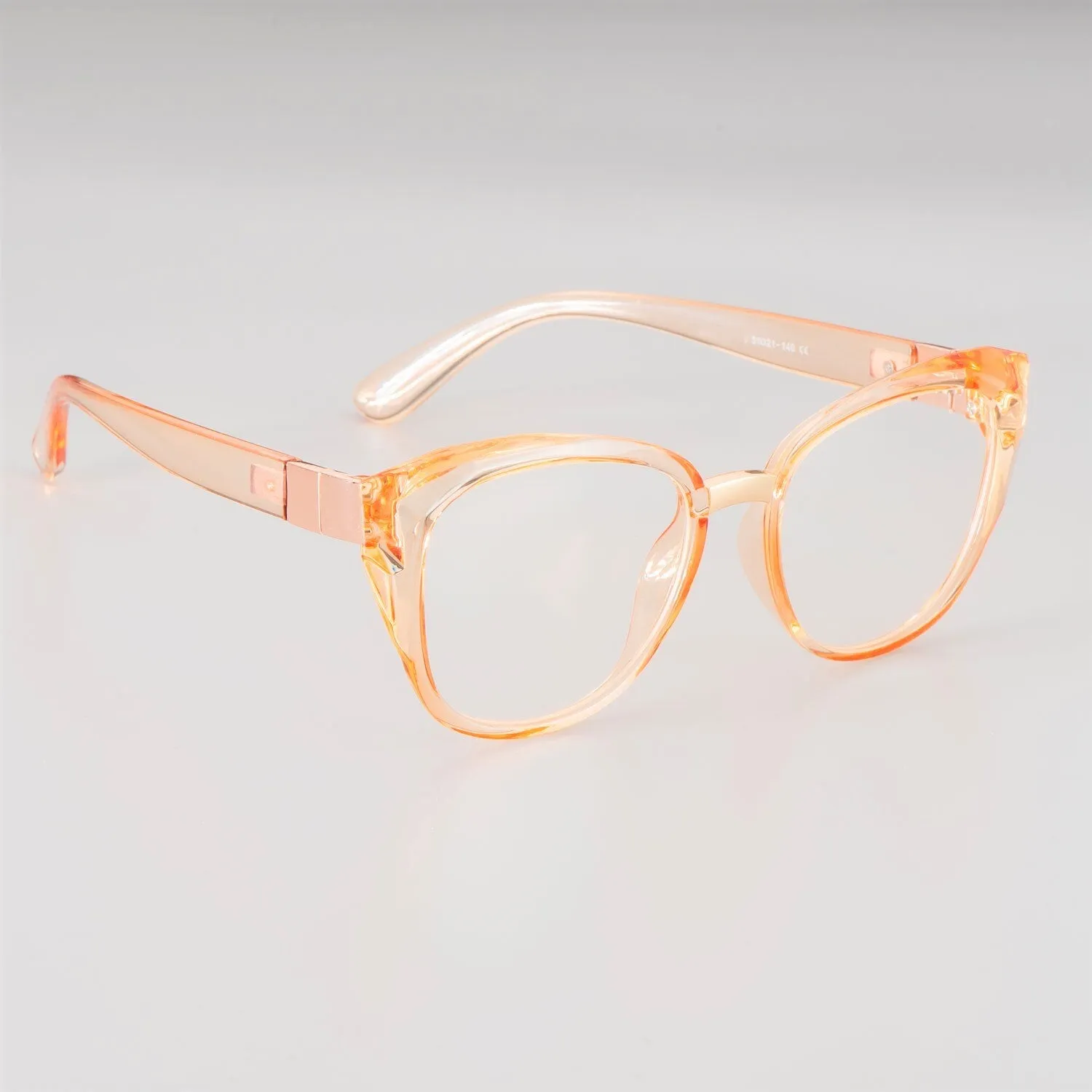 CCspace Unisex Full Rim Round Cat Eye Tr 90 Titanium Frame Eyeglasses 48092