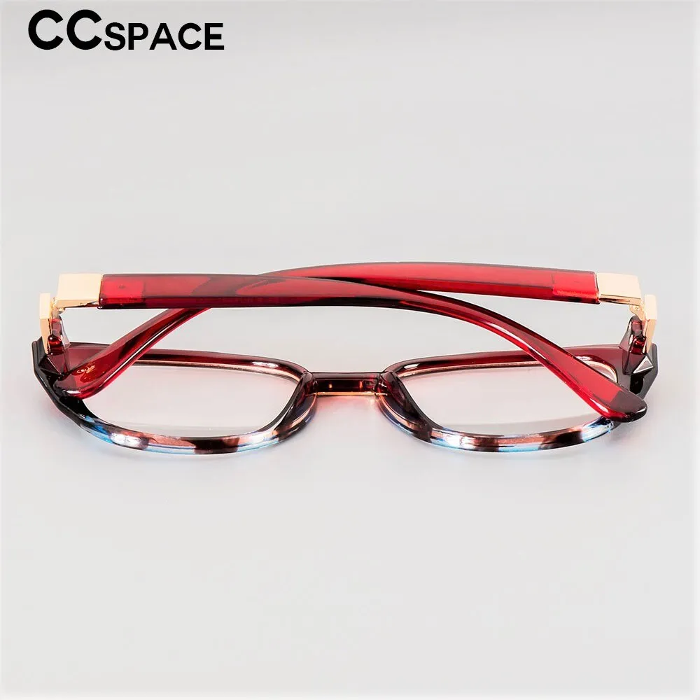 CCspace Unisex Full Rim Round Cat Eye Tr 90 Titanium Frame Eyeglasses 48092