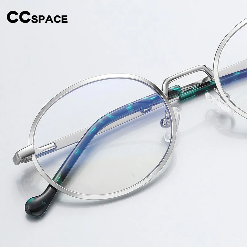 CCspace Unisex Full Rim Round Oval Alloy Eyeglasses 56142