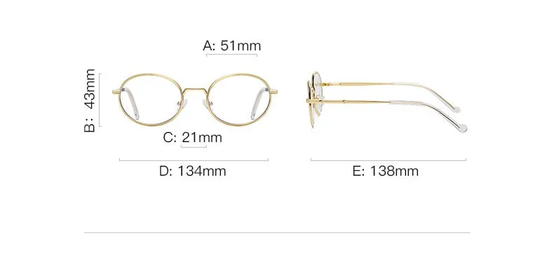 CCspace Unisex Full Rim Round Oval Alloy Eyeglasses 56142