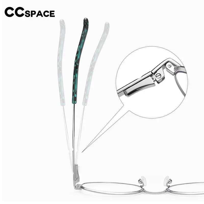 CCspace Unisex Full Rim Round Oval Alloy Eyeglasses 56142