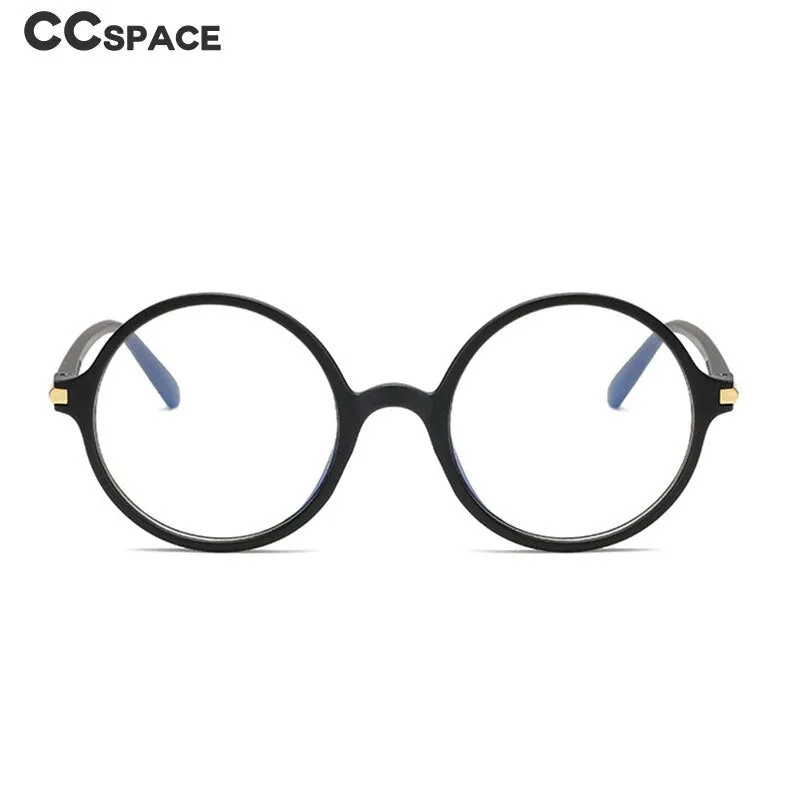 CCspace Unisex Full Rim Round Resin Frame Eyeglasses 54490