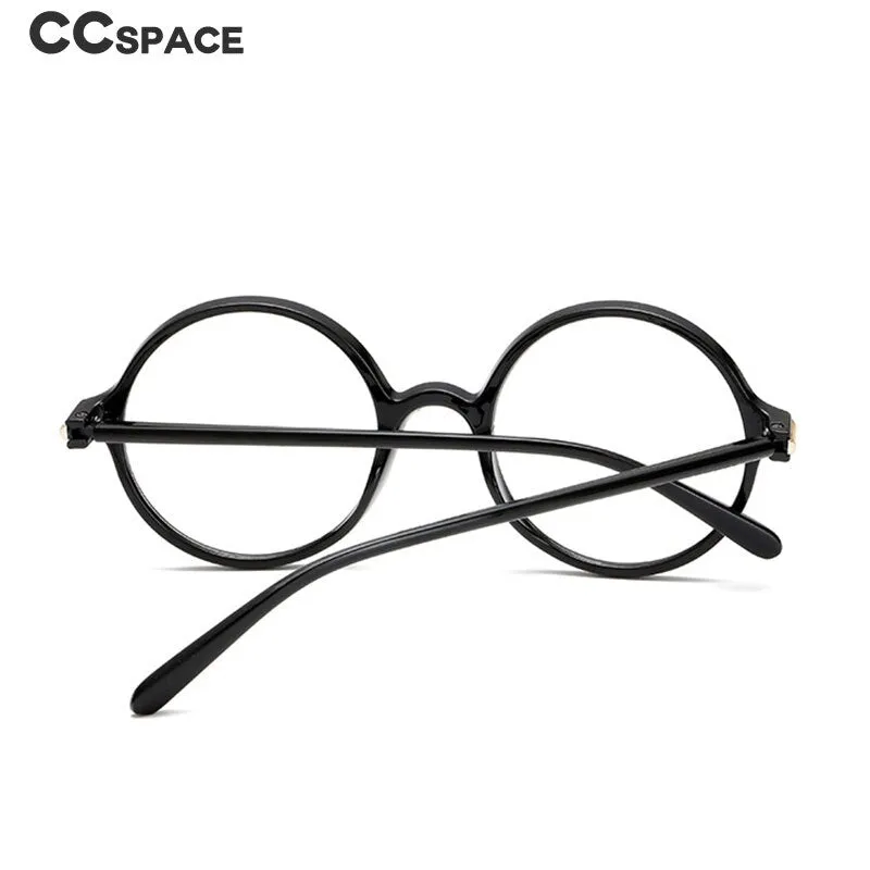 CCspace Unisex Full Rim Round Resin Frame Eyeglasses 54490