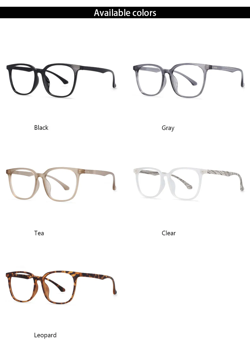 CCspace Unisex Full Rim Round Square Resin Frame Eyeglasses 54337