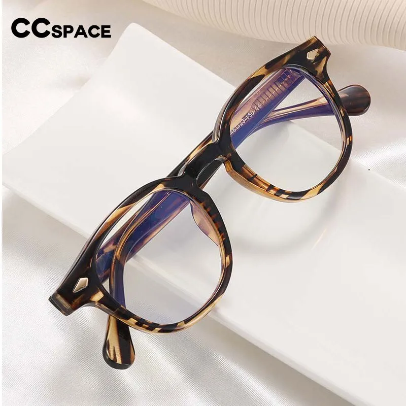 CCspace Unisex Full Rim Round Square Tr 90 Titanium Eyeglasses 54962