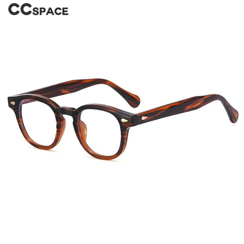 CCspace Unisex Full Rim Round Square Tr 90 Titanium Eyeglasses 54962
