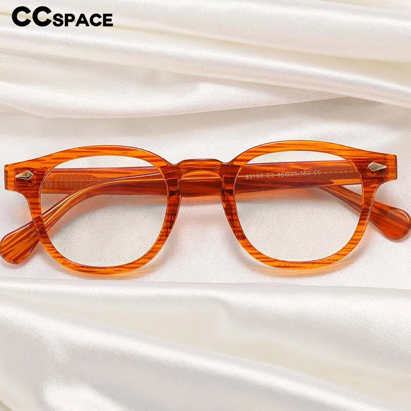 CCspace Unisex Full Rim Round Square Tr 90 Titanium Eyeglasses 54962