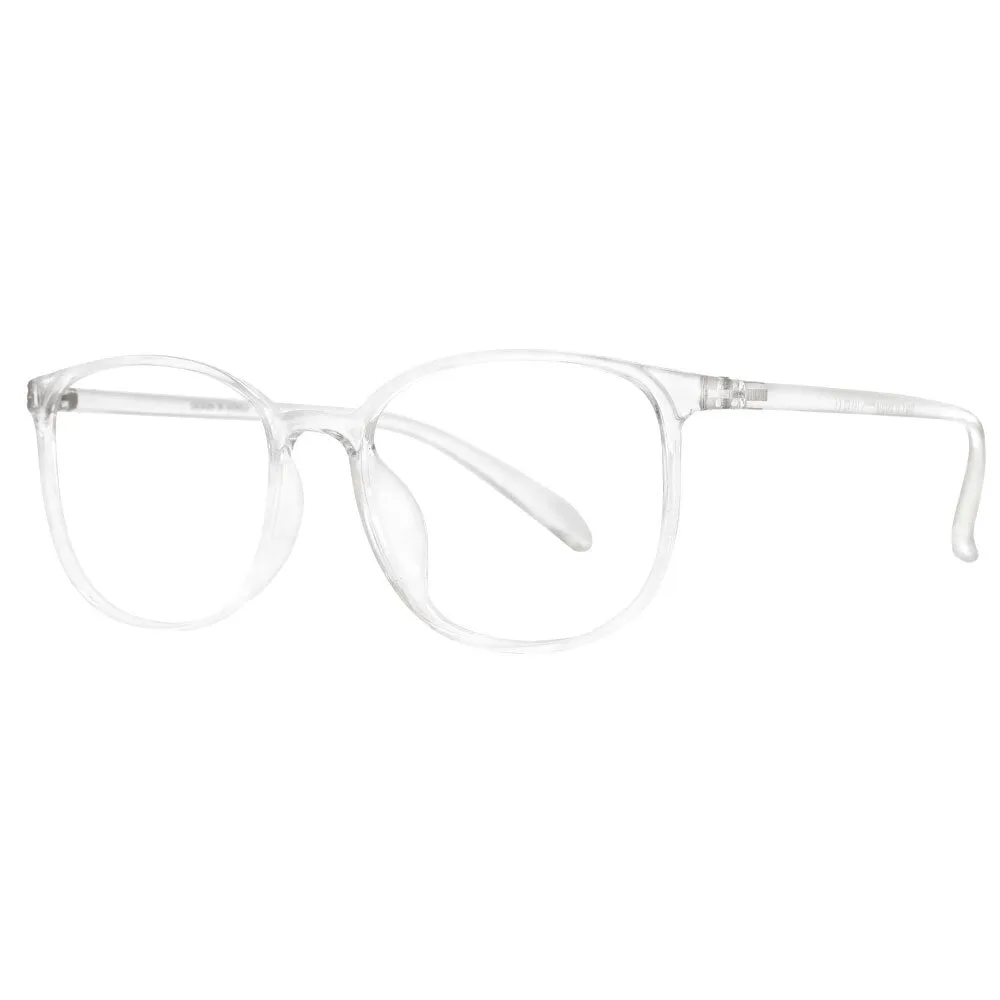 CCspace Unisex Full Rim Round Square Tr 90 Titanium Frame Eyeglasses 53870