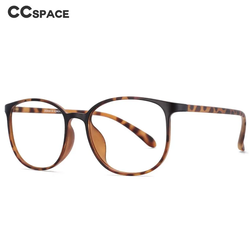 CCspace Unisex Full Rim Round Square Tr 90 Titanium Frame Eyeglasses 53870