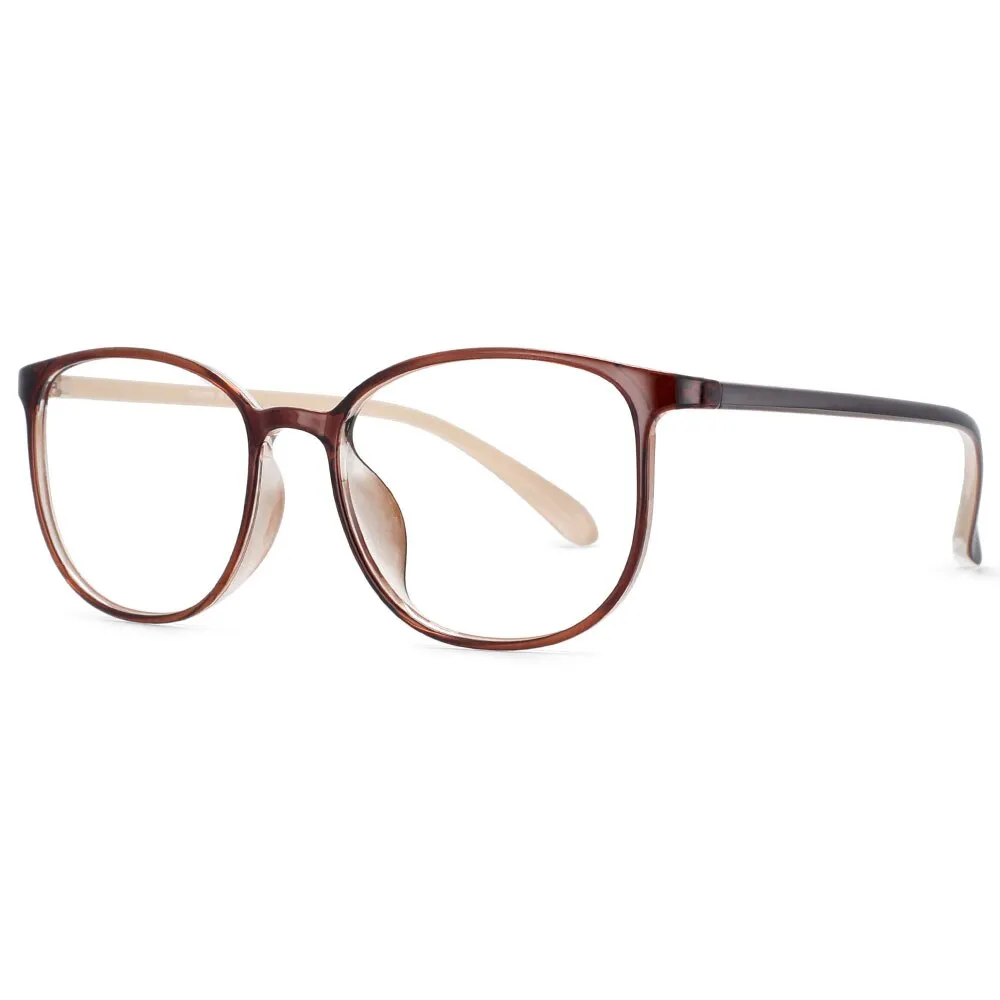 CCspace Unisex Full Rim Round Square Tr 90 Titanium Frame Eyeglasses 53870