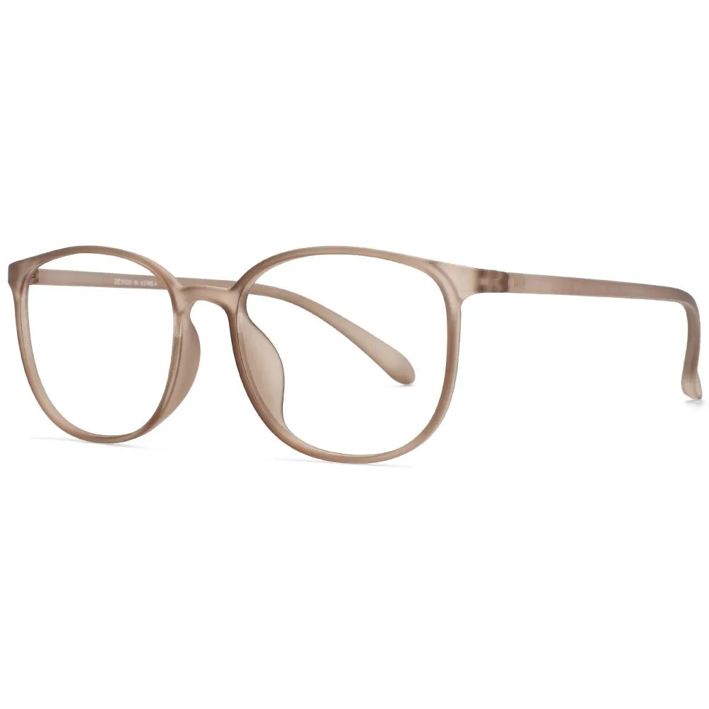 CCspace Unisex Full Rim Round Square Tr 90 Titanium Frame Eyeglasses 53870