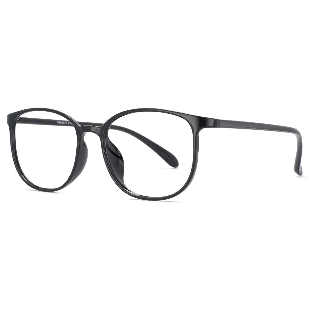 CCspace Unisex Full Rim Round Square Tr 90 Titanium Frame Eyeglasses 53870