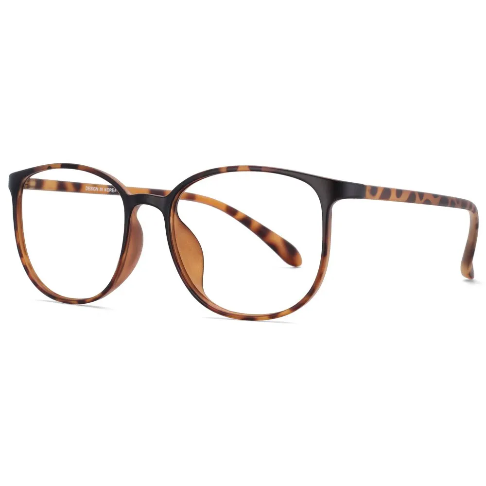 CCspace Unisex Full Rim Round Square Tr 90 Titanium Frame Eyeglasses 53870