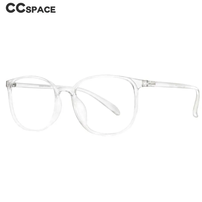 CCspace Unisex Full Rim Round Square Tr 90 Titanium Frame Eyeglasses 53870