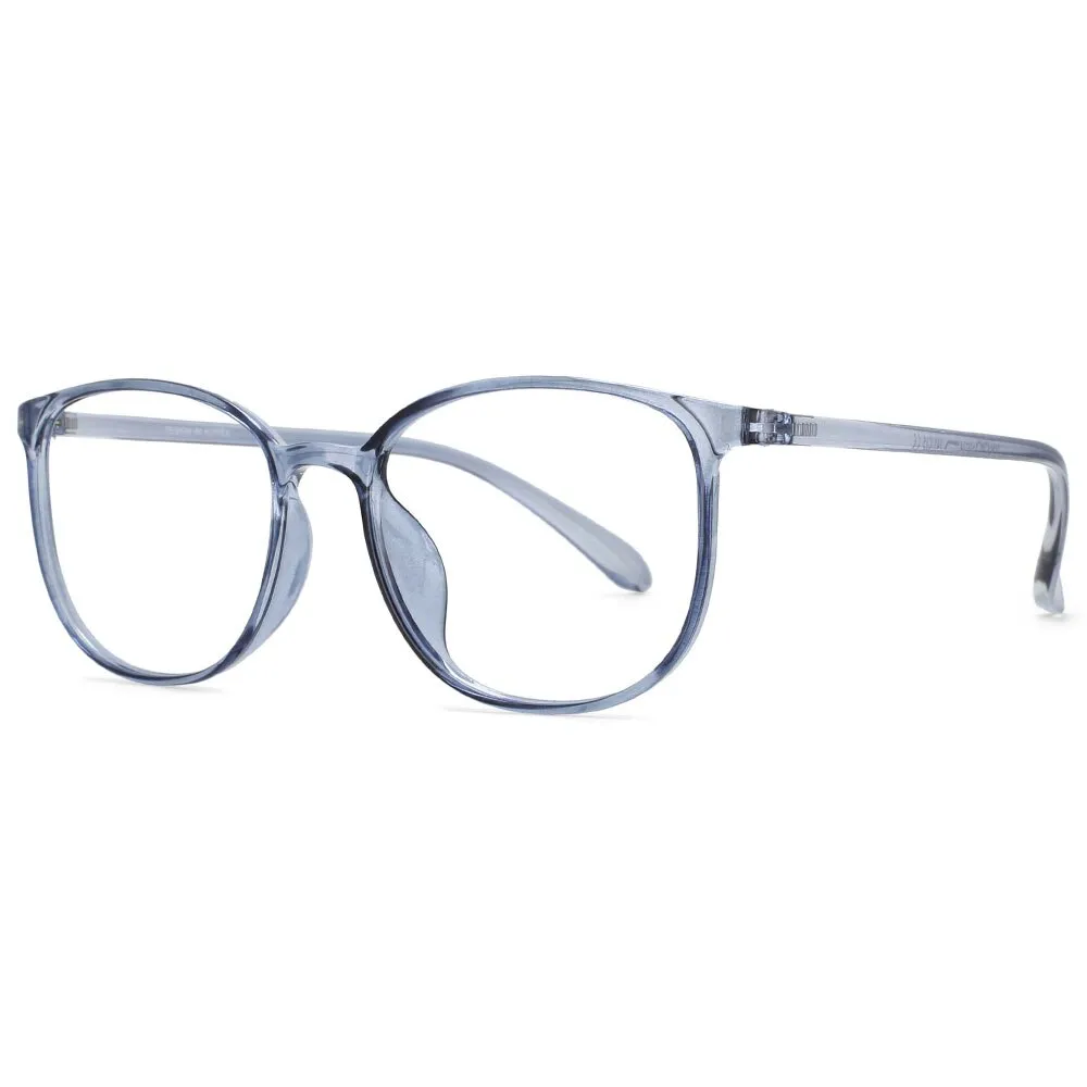CCspace Unisex Full Rim Round Square Tr 90 Titanium Frame Eyeglasses 53870