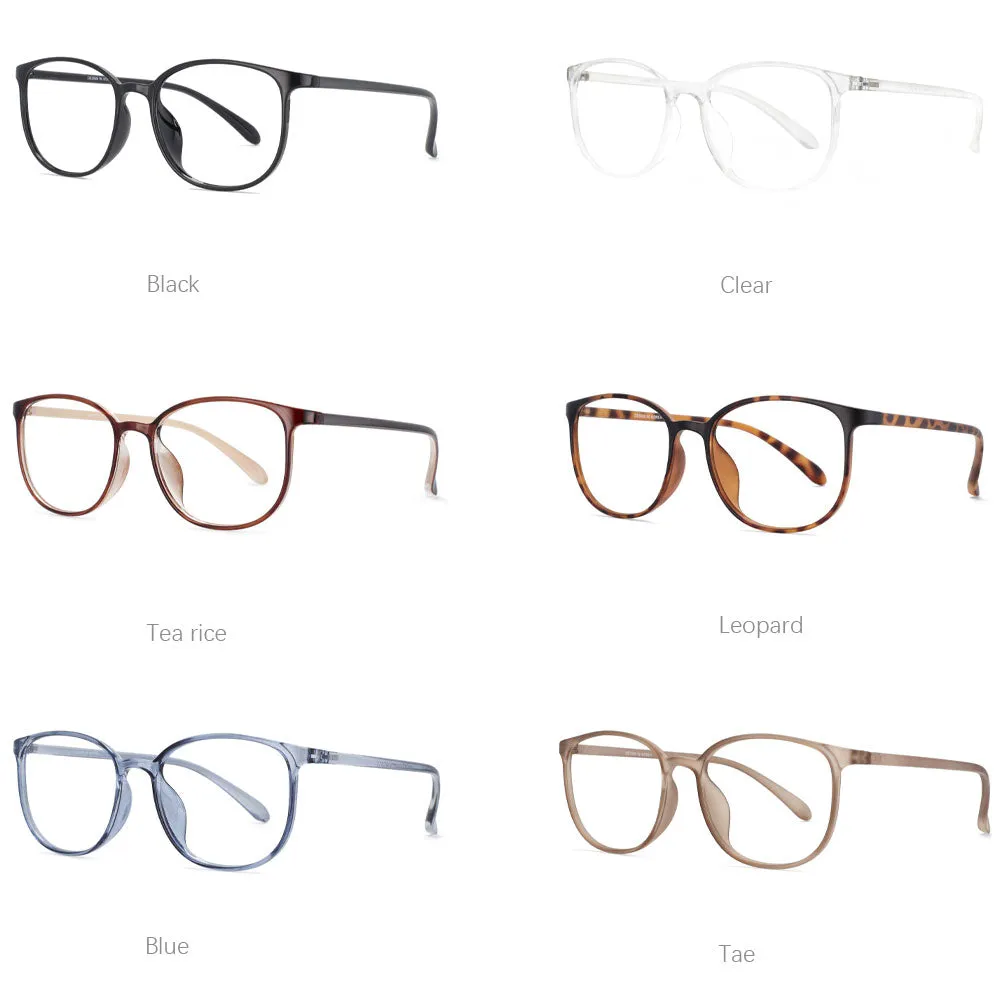 CCspace Unisex Full Rim Round Square Tr 90 Titanium Frame Eyeglasses 53870