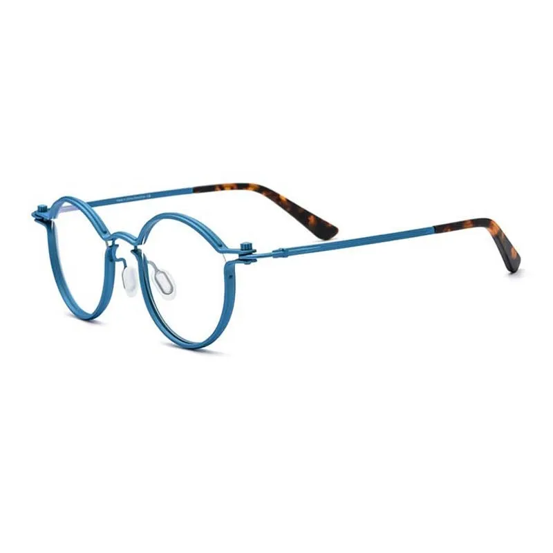CCspace Unisex Full Rim Round Steampunk Titanium Eyeglasses 54721