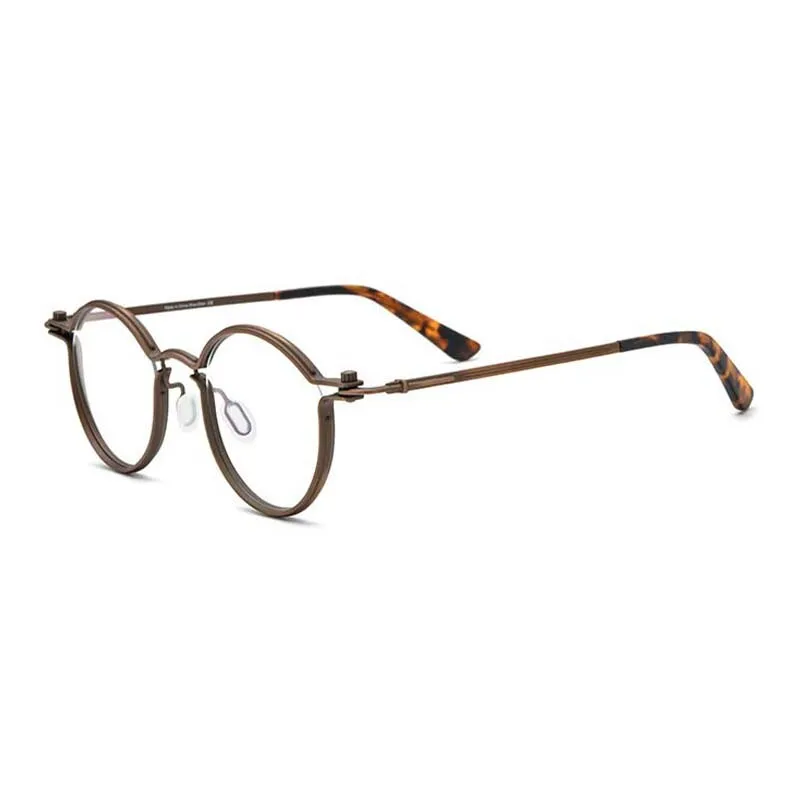 CCspace Unisex Full Rim Round Steampunk Titanium Eyeglasses 54721