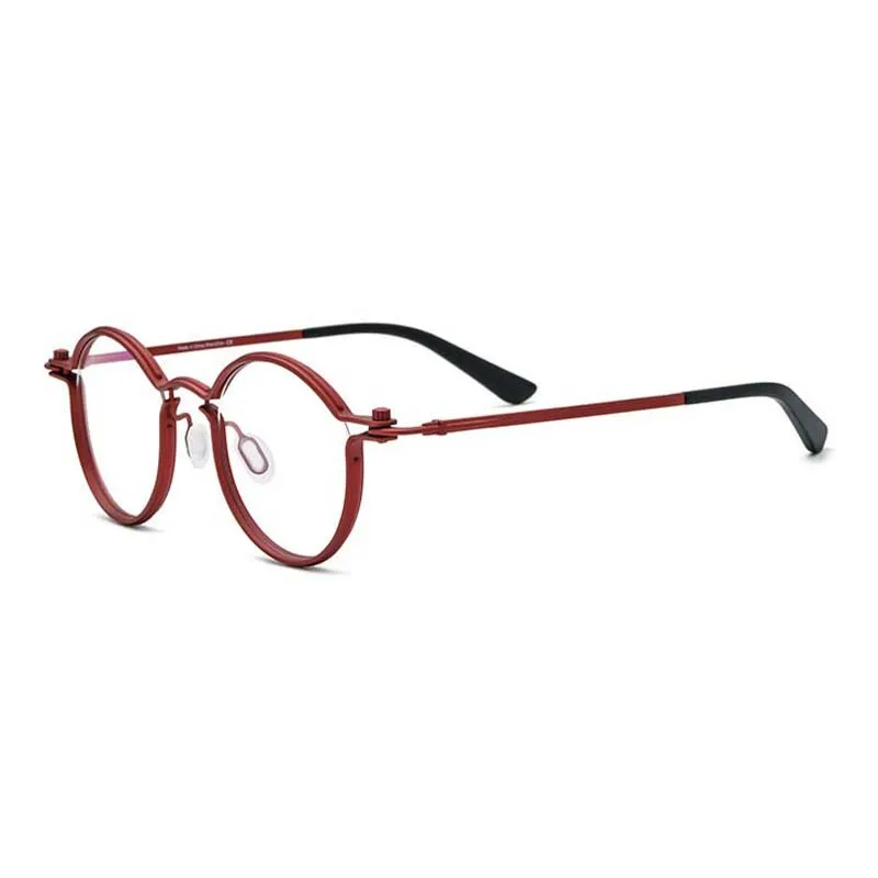 CCspace Unisex Full Rim Round Steampunk Titanium Eyeglasses 54721