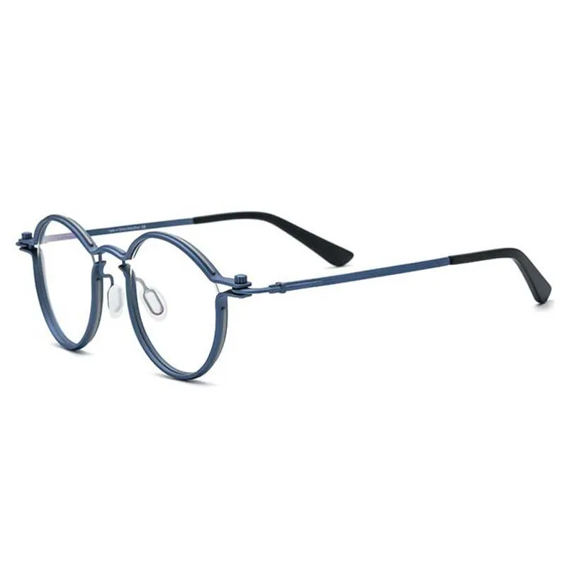 CCspace Unisex Full Rim Round Steampunk Titanium Eyeglasses 54721