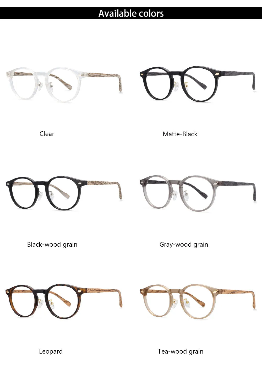 CCspace Unisex Full Rim Round Tr 90 Titanium Frame Eyeglasses 54314