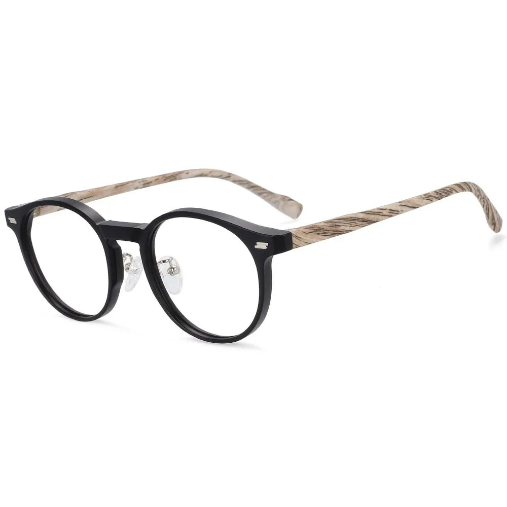 CCspace Unisex Full Rim Round Tr 90 Titanium Frame Eyeglasses 54314