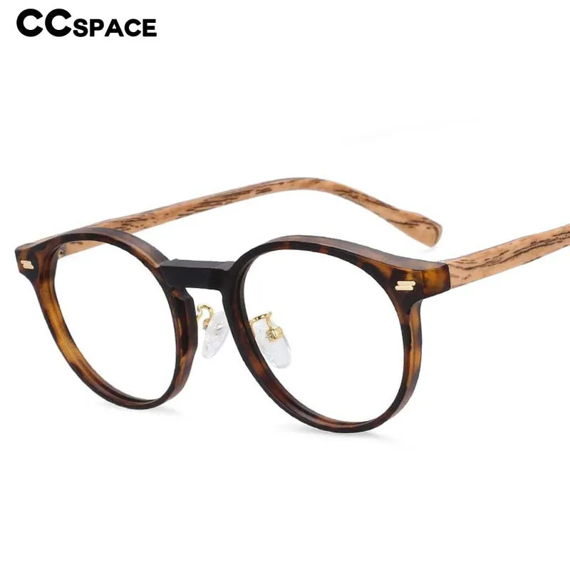 CCspace Unisex Full Rim Round Tr 90 Titanium Frame Eyeglasses 54314