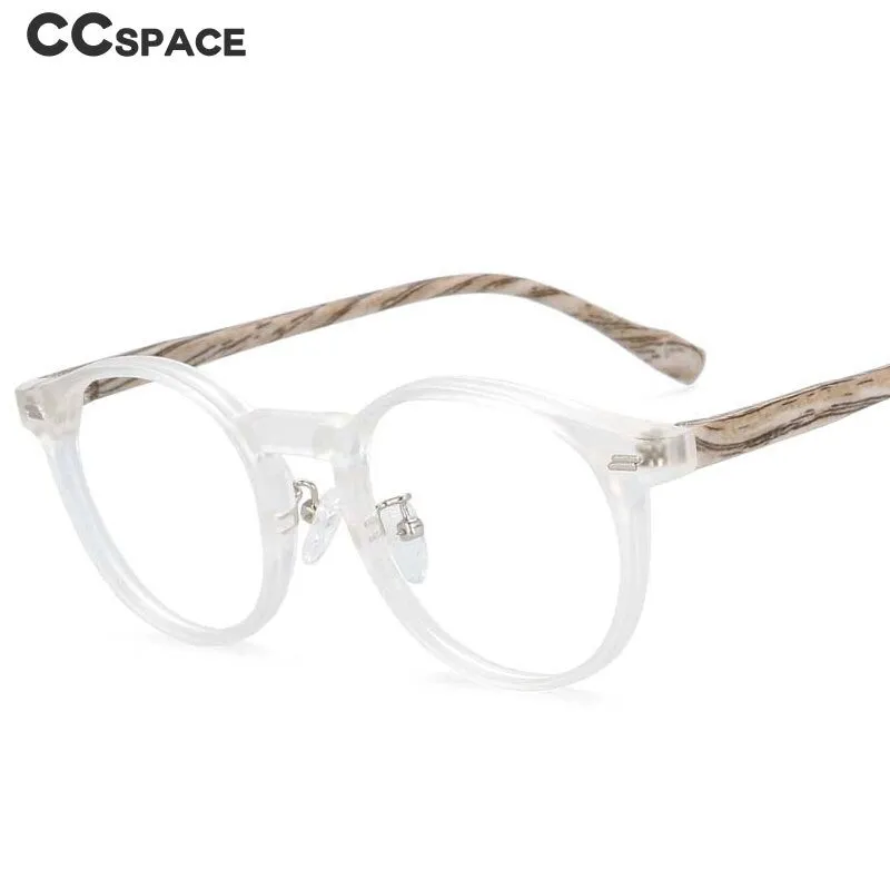 CCspace Unisex Full Rim Round Tr 90 Titanium Frame Eyeglasses 54314