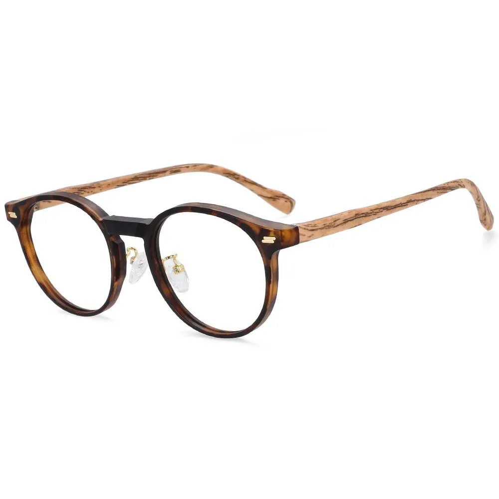 CCspace Unisex Full Rim Round Tr 90 Titanium Frame Eyeglasses 54314