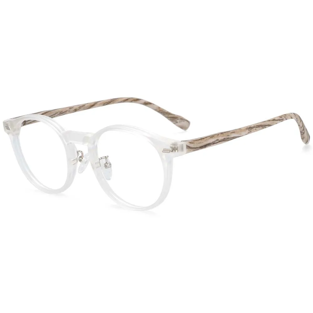 CCspace Unisex Full Rim Round Tr 90 Titanium Frame Eyeglasses 54314