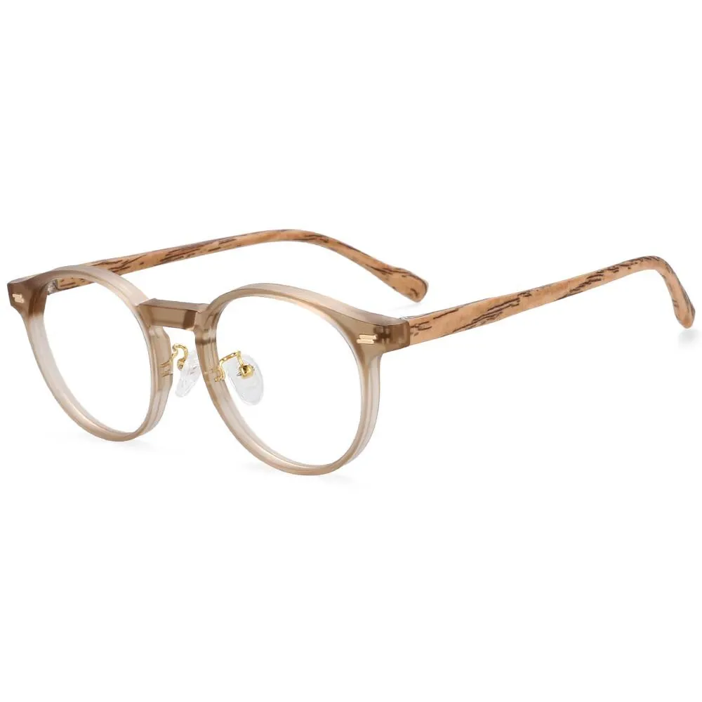 CCspace Unisex Full Rim Round Tr 90 Titanium Frame Eyeglasses 54314