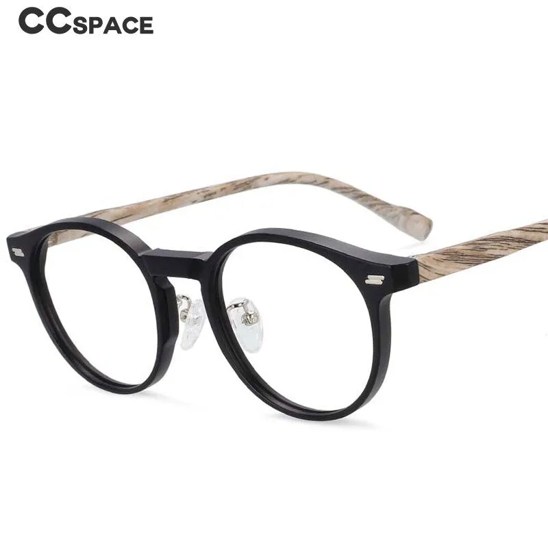 CCspace Unisex Full Rim Round Tr 90 Titanium Frame Eyeglasses 54314