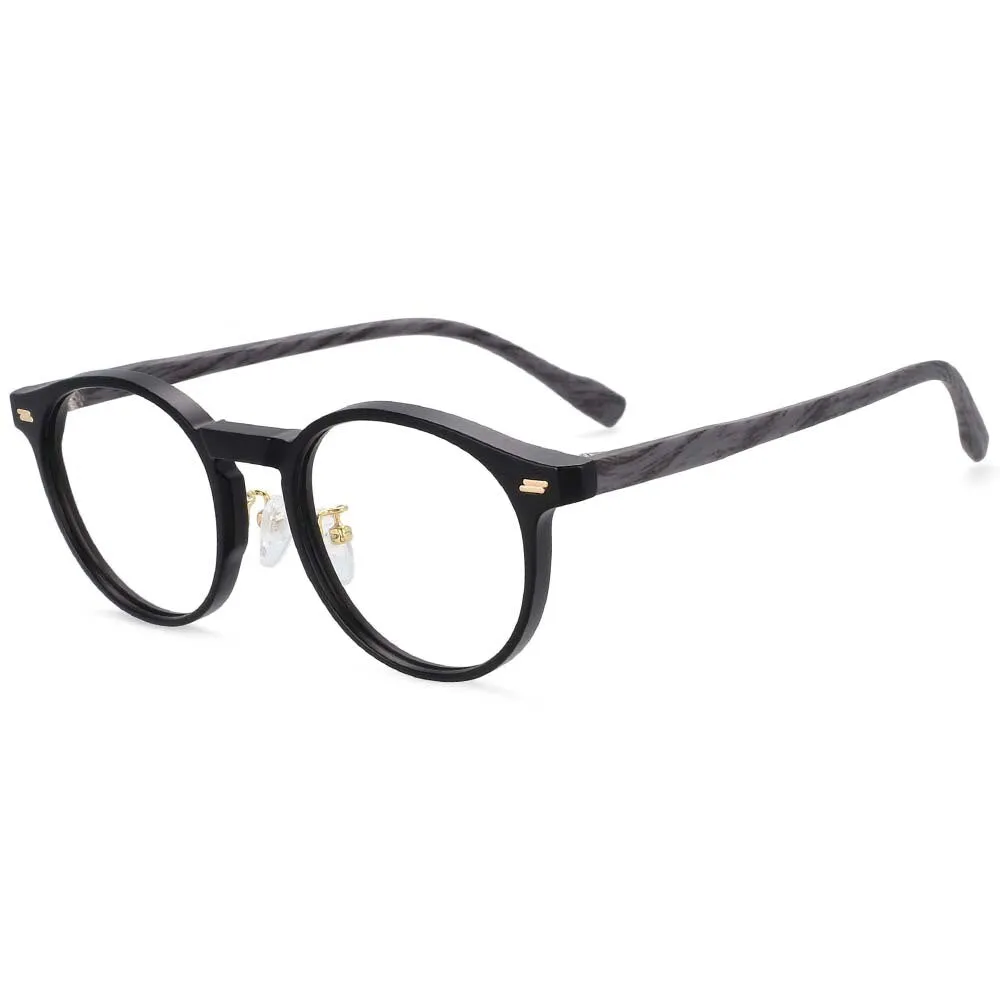 CCspace Unisex Full Rim Round Tr 90 Titanium Frame Eyeglasses 54314