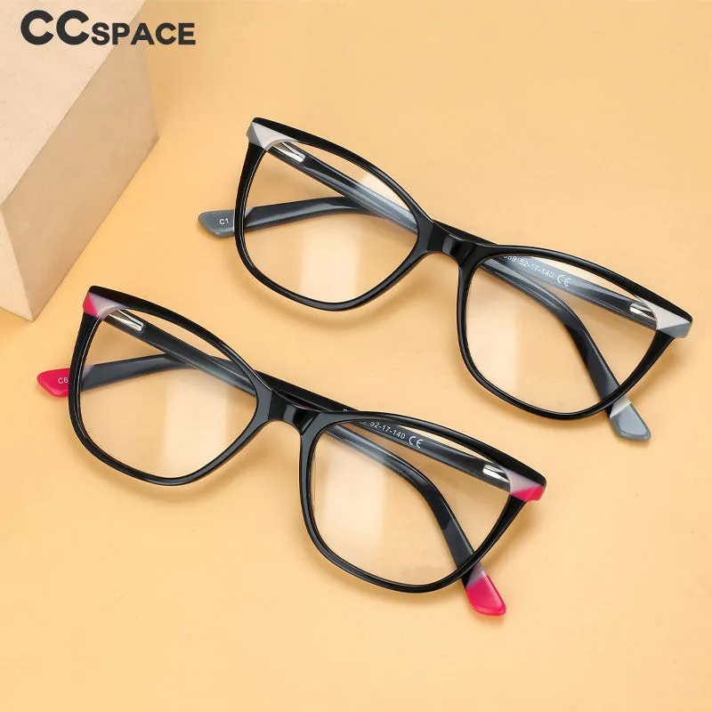 CCspace Unisex Full Rim Small Square Acetate Eyeglasses 55566