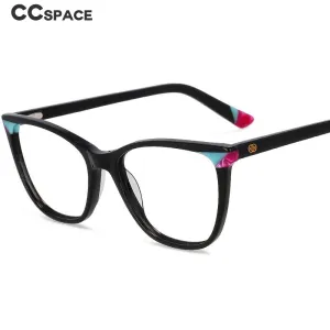CCspace Unisex Full Rim Small Square Acetate Eyeglasses 55566