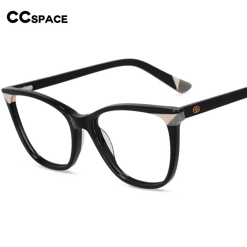 CCspace Unisex Full Rim Small Square Acetate Eyeglasses 55566