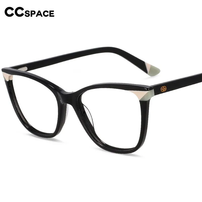 CCspace Unisex Full Rim Small Square Acetate Eyeglasses 55566