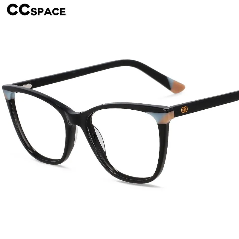 CCspace Unisex Full Rim Small Square Acetate Eyeglasses 55566