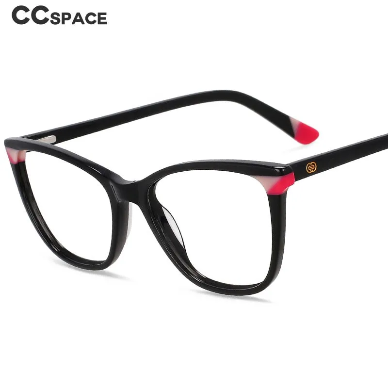 CCspace Unisex Full Rim Small Square Acetate Eyeglasses 55566