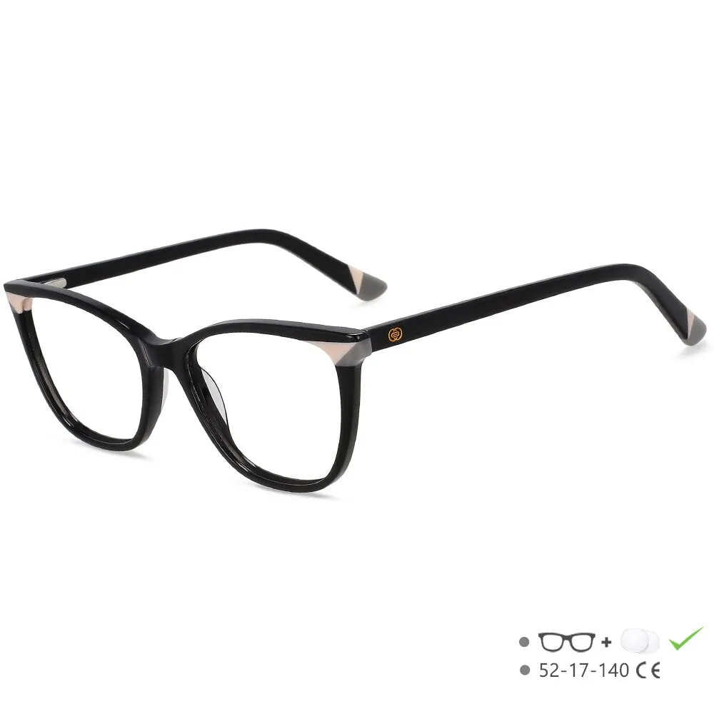 CCspace Unisex Full Rim Small Square Acetate Eyeglasses 55566