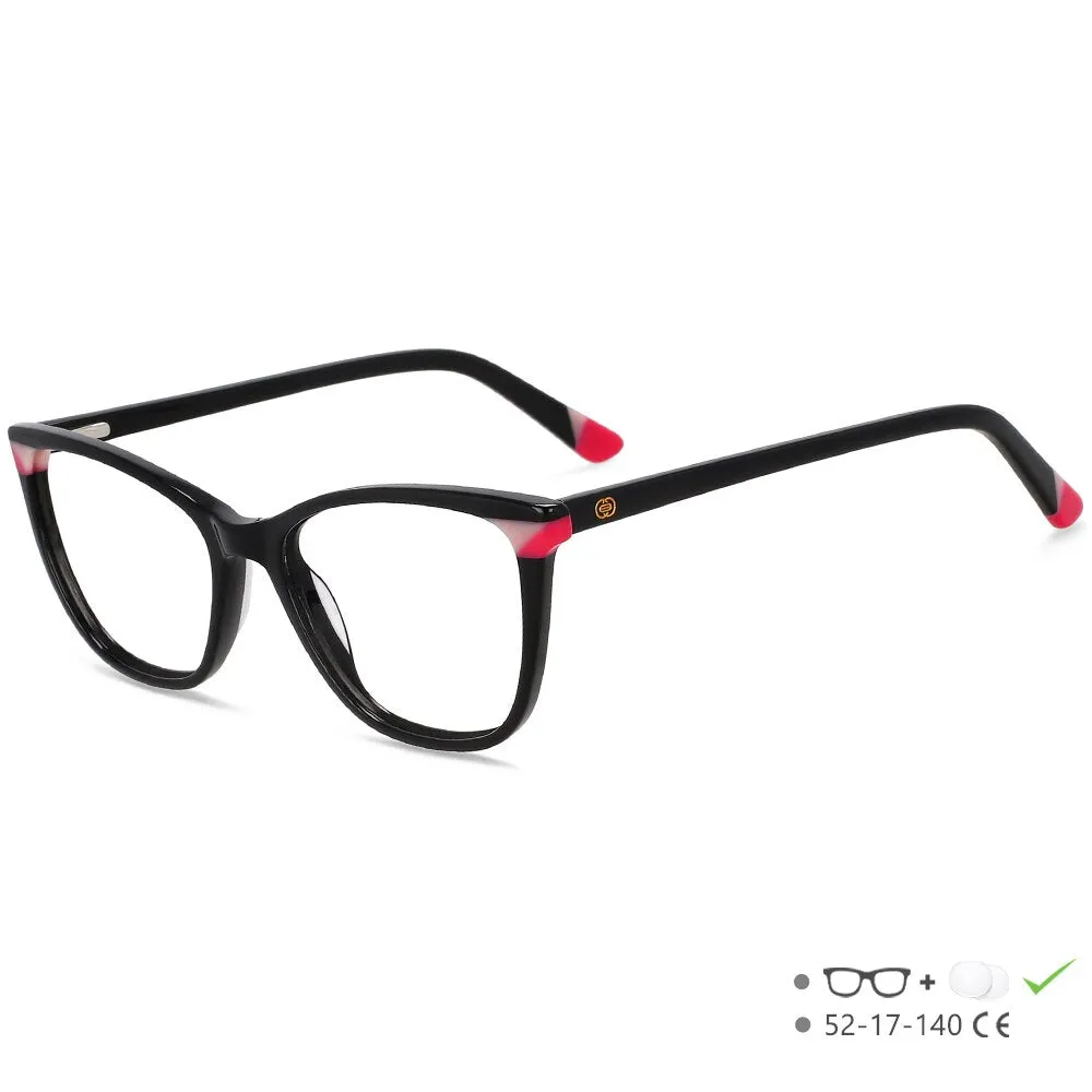 CCspace Unisex Full Rim Small Square Acetate Eyeglasses 55566