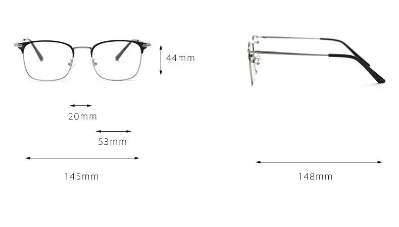 CCspace Unisex Full Rim Small Square Alloy Eyeglasses 55799