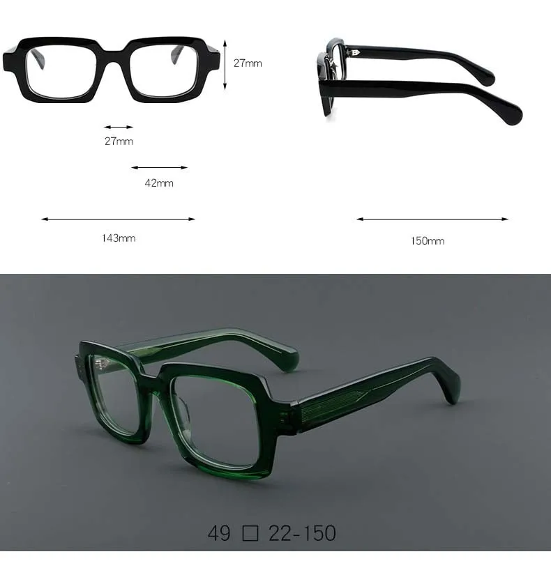 CCspace Unisex Full Rim Square Acetate Eyeglasses 54907